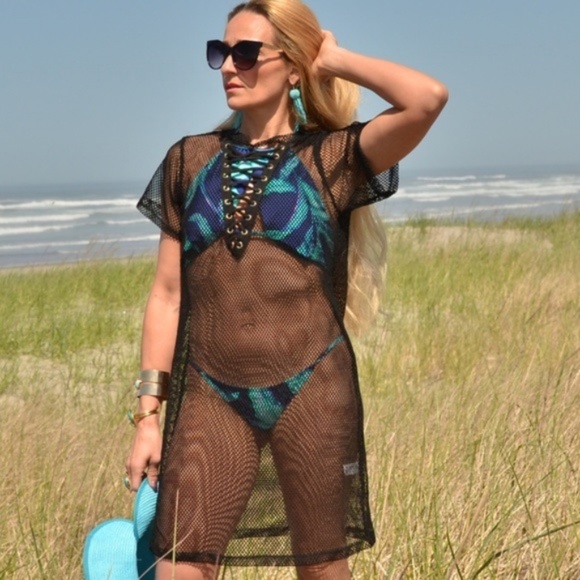 MESH TOP OR  BIKINI COVER-UP / COVER - Picture 2 of 5